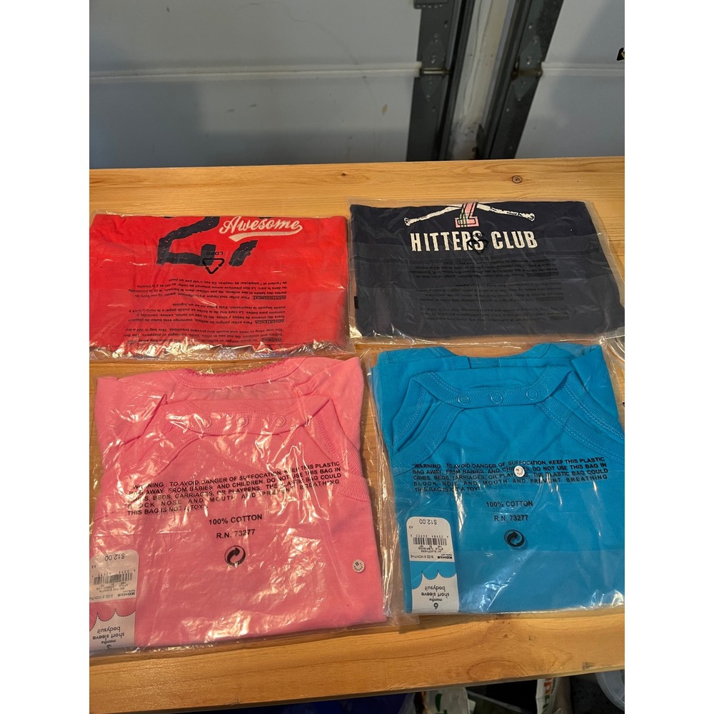 NWT Carters Jumping Beans Baby Tops Bundle 3-6M Bodysuits Graphic Tees 4pc - Picture 6 of 6
